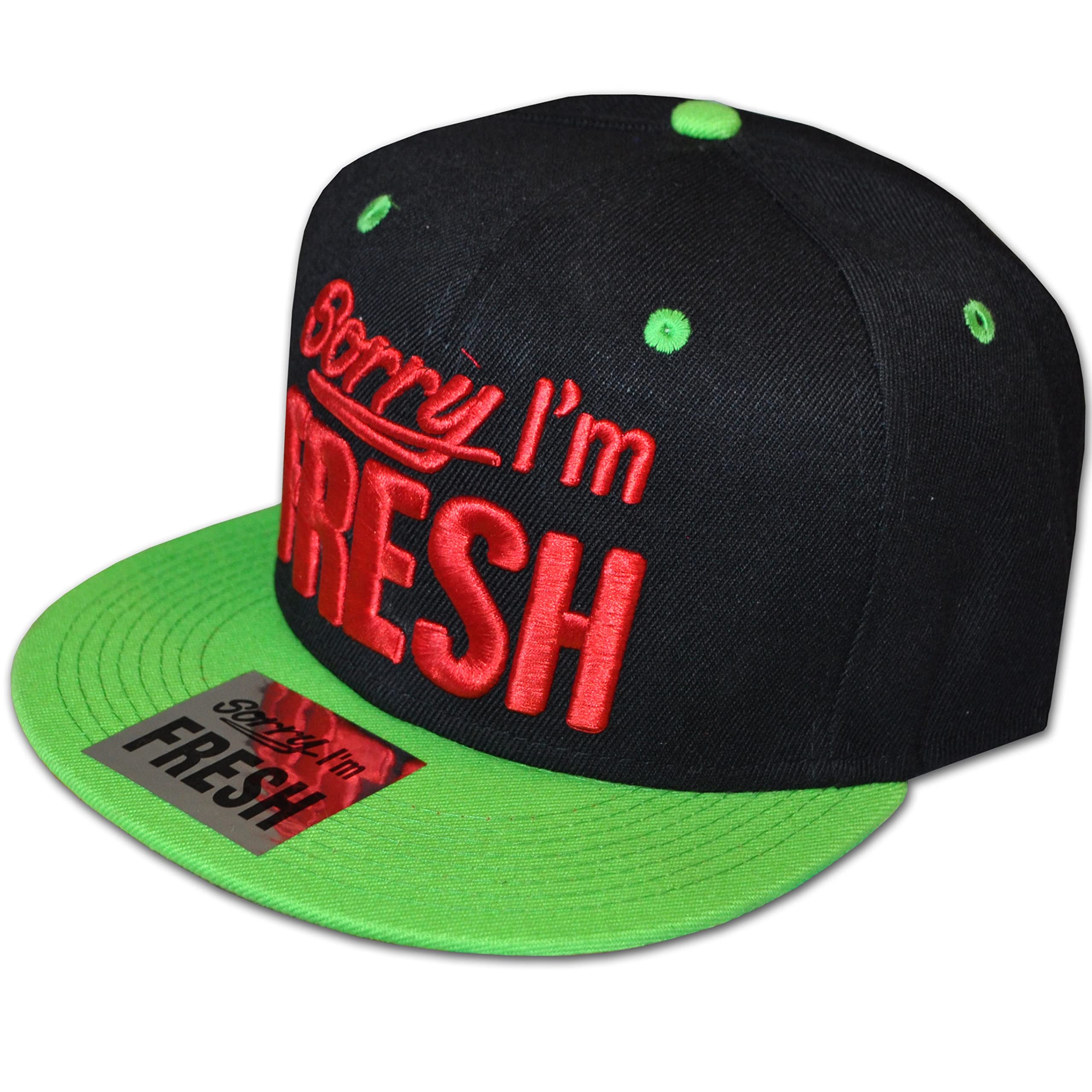 Snapbacks Sorry I'm Fresh 2-Tone Black and Green Baseball Cap